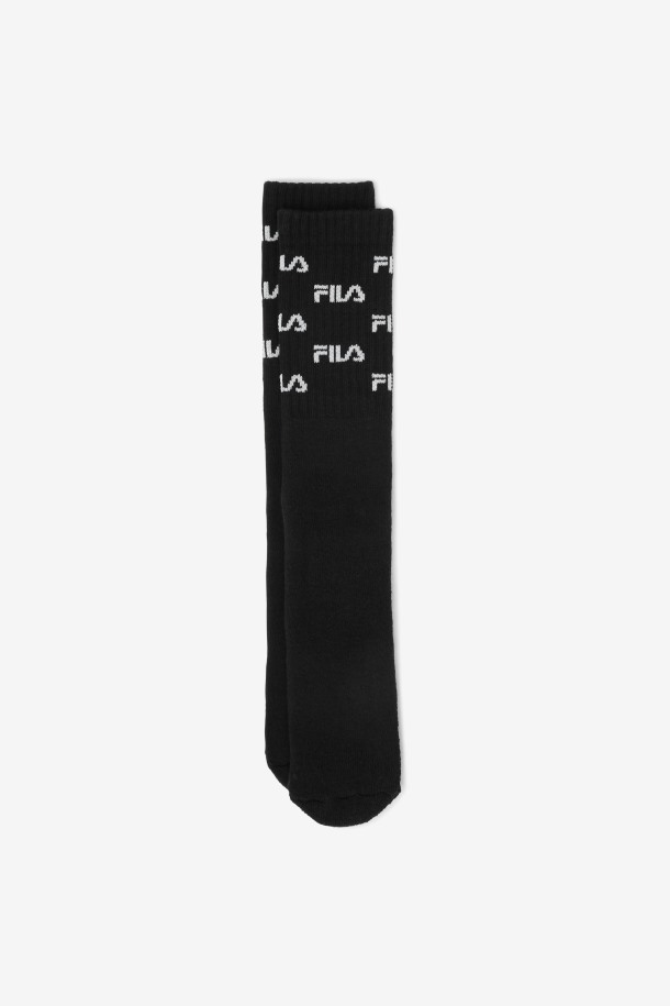 Fila Outlets Logo Calcetines Hasta La Rodilla Negro