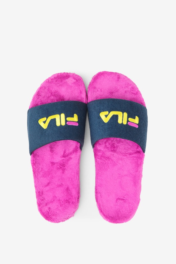 Fila Outlets Terry Drifter Slide Océano/púrpura/amarillo