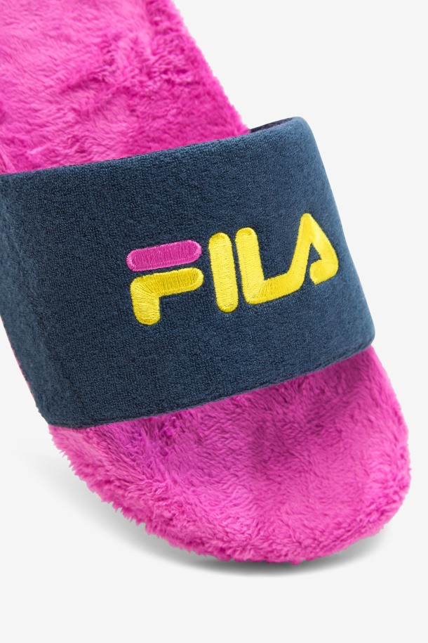 Fila Outlets Terry Drifter Slide Océano/púrpura/amarillo