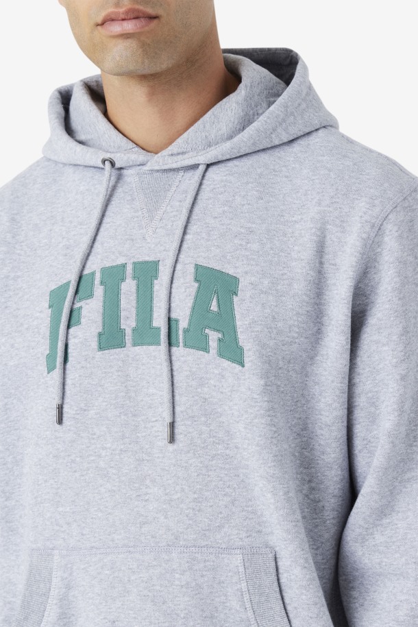 Sudadera Con Capucha Brook De Fila Outlets Gris Claro Jaspeado/azul Abeto