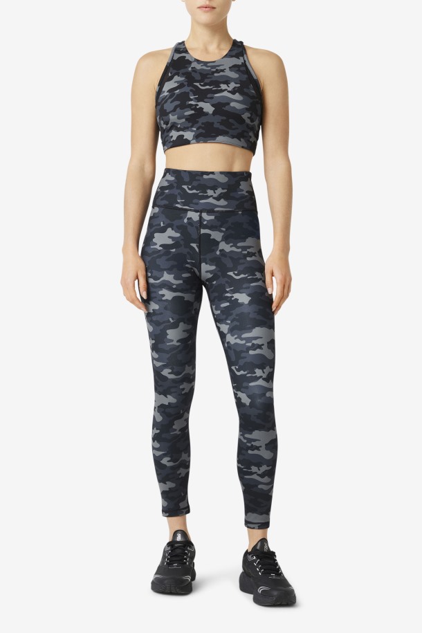 Fila Outlets Camo Oscuro/negro Elegante Fuerza 7/8 Leggins