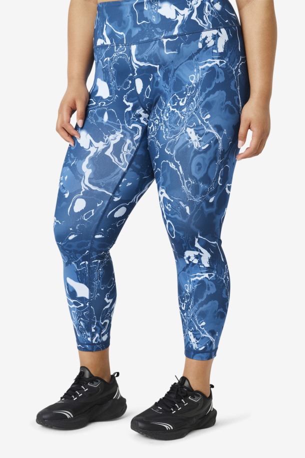 Leggins Force Smooth 7/8 Azul Marino Marmol Fila Outlet