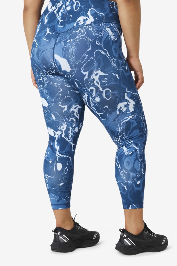 Leggins Force Smooth 7/8 Azul Marino Marmol Fila Outlet