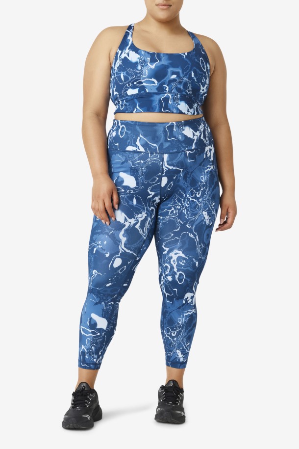 Leggins Force Smooth 7/8 Azul Marino Marmol Fila Outlet