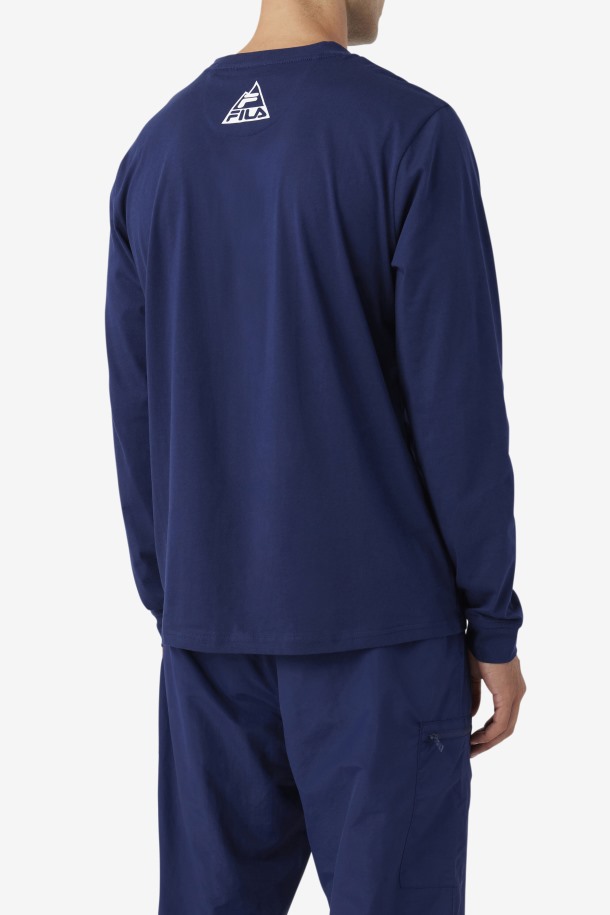Camiseta De Manga Larga Kare De Fila Outlets Navy/iced Aqua/egret