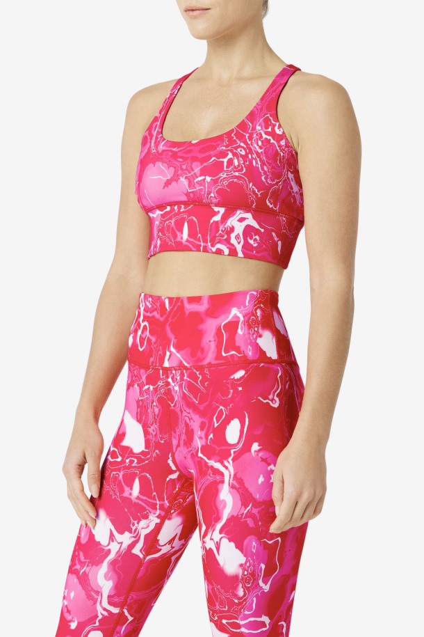 Top Sujetador Espalda Cruzada Uplift Marmol Rosa Fila Outlet