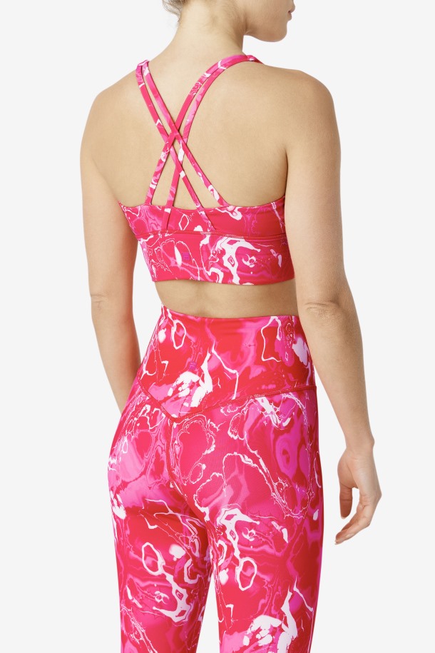 Top Sujetador Espalda Cruzada Uplift Marmol Rosa Fila Outlet