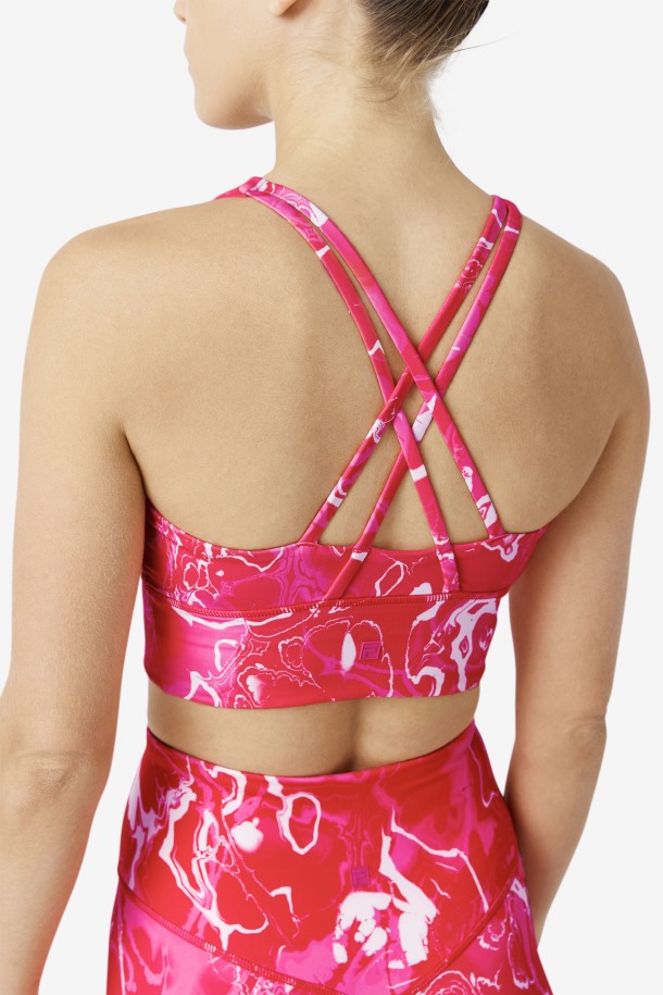 Top Sujetador Espalda Cruzada Uplift Marmol Rosa Fila Outlet