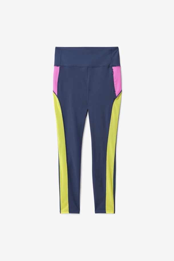 Leggins Force Contrast 7/8 Azul Marino/azalea/sulfuro Fila Outlet Online