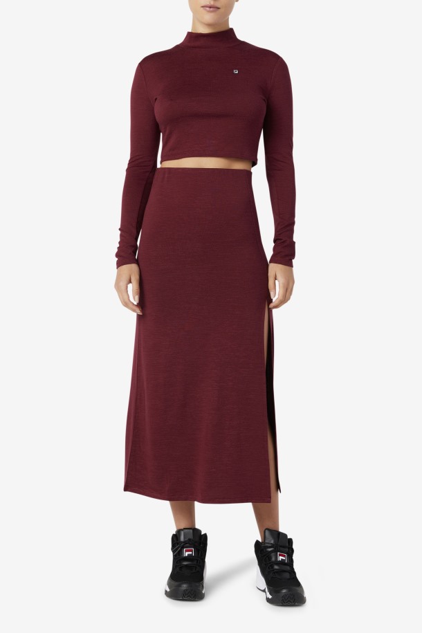 Fila Outlets Tawny Port Luise Camiseta De Cuello Alto