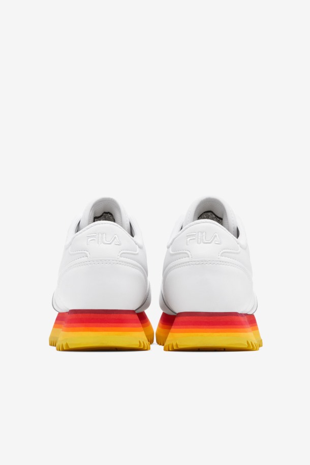 Fila Mujer Orbit Stripe White/rhubarb/lemon Outlet