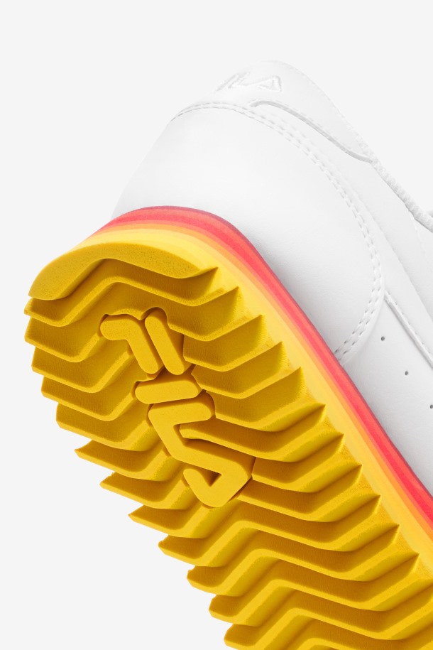 Fila Mujer Orbit Stripe White/rhubarb/lemon Outlet