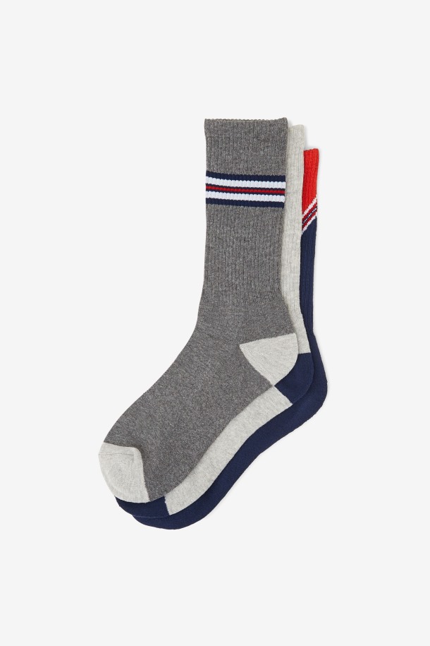 Fila Outlets Hombres Chevron Crew Calcetín 3-pack Azul Marino