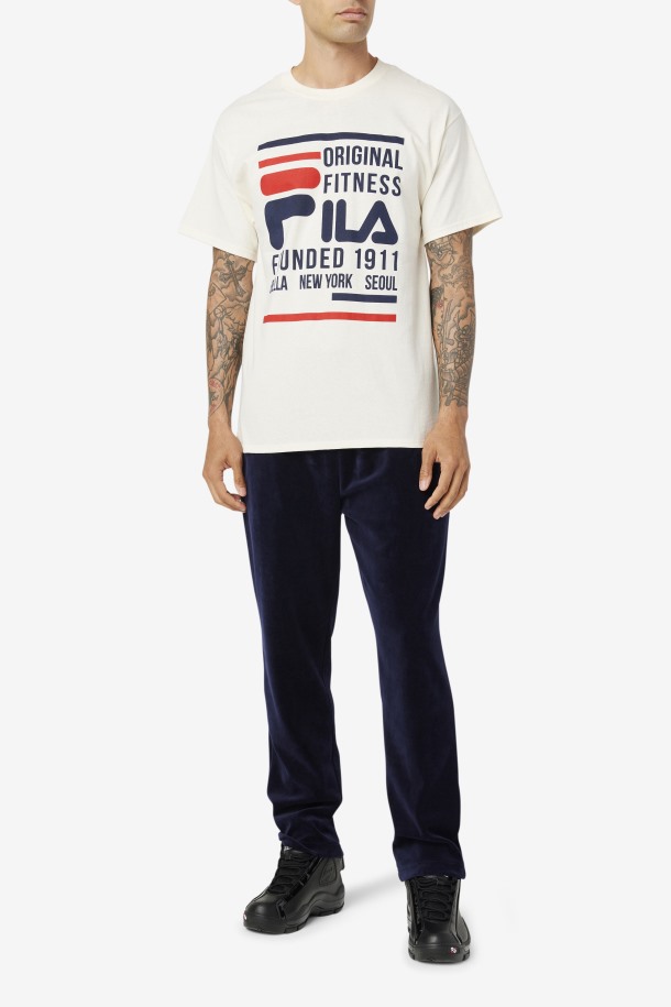 Fila Outlets Gardenia/navy/red Camiseta De Fitness Original