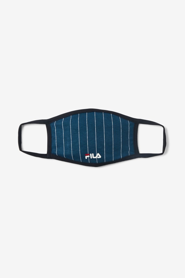 Fila Outlets Pin Stripe Tela Mascarilla Azul Marino