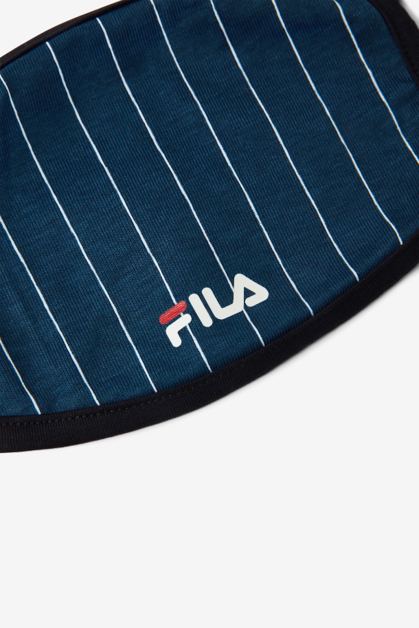 Fila Outlets Pin Stripe Tela Mascarilla Azul Marino