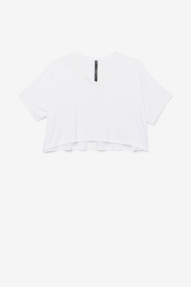 Fila Outlets Top Blanco Fi-lux Hi-low Crop Top