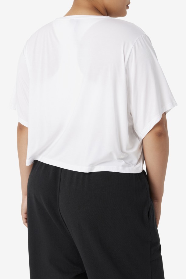 Fila Outlets Top Blanco Fi-lux Hi-low Crop Top