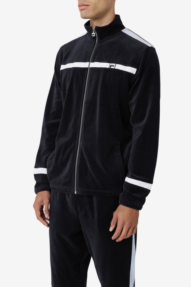 Chaqueta Terciopelo Negro/blanco/skyway Ravid Outlet Fila