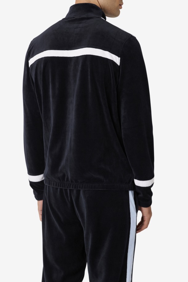 Chaqueta Terciopelo Negro/blanco/skyway Ravid Outlet Fila