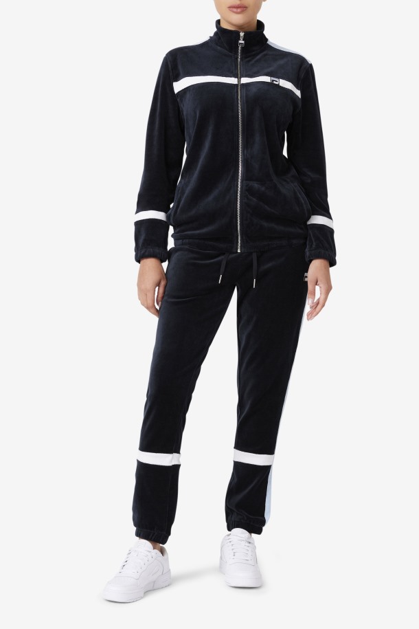 Chaqueta Terciopelo Negro/blanco/skyway Ravid Outlet Fila