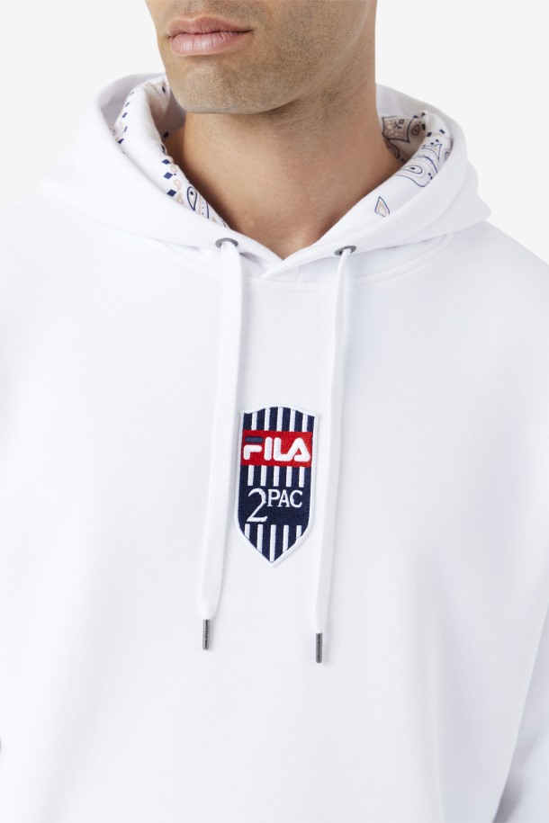Sudadera Con Capucha Blanca Con Parche 2pac De Fila Outlets