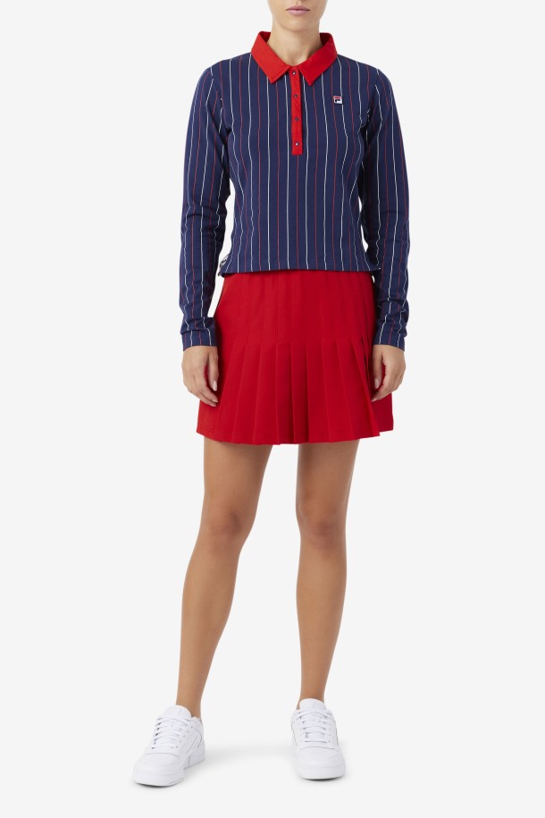 Polo De Manga Larga Jada Azul Marino/rojo/blanco Fila Baratas
