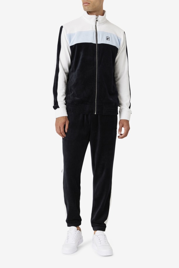 Pantalón Negro/blanco/skyway Fila Outlets Brice Terciopelo