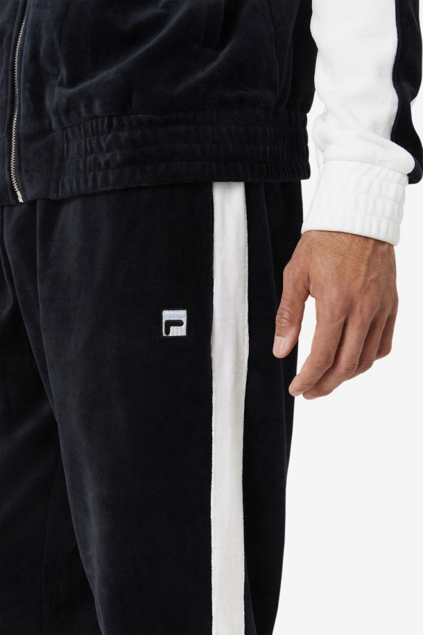 Pantalón Negro/blanco/skyway Fila Outlets Brice Terciopelo