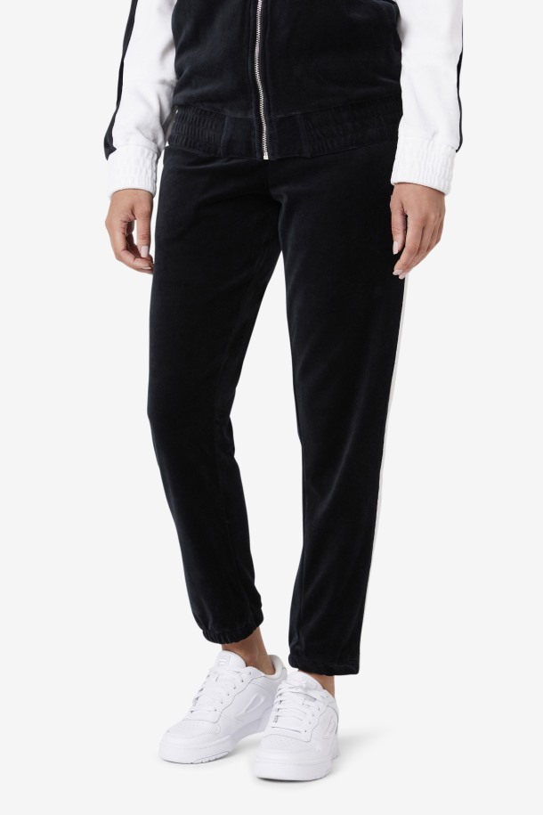 Pantalón Negro/blanco/skyway Fila Outlets Brice Terciopelo