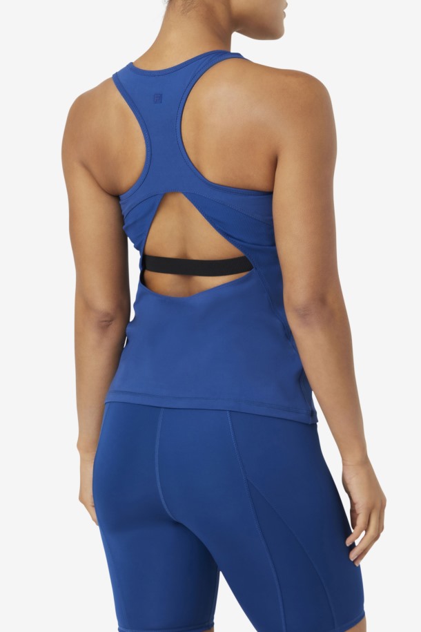 Uplift Open Racerback Camiseta Sin Mangas Fila Outlets Navy Peony/black