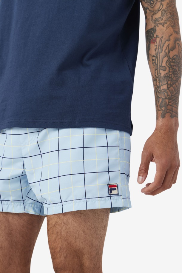 Shorts De Baño Fila Outlets Linecall Azul/marino/amarillo Tierno