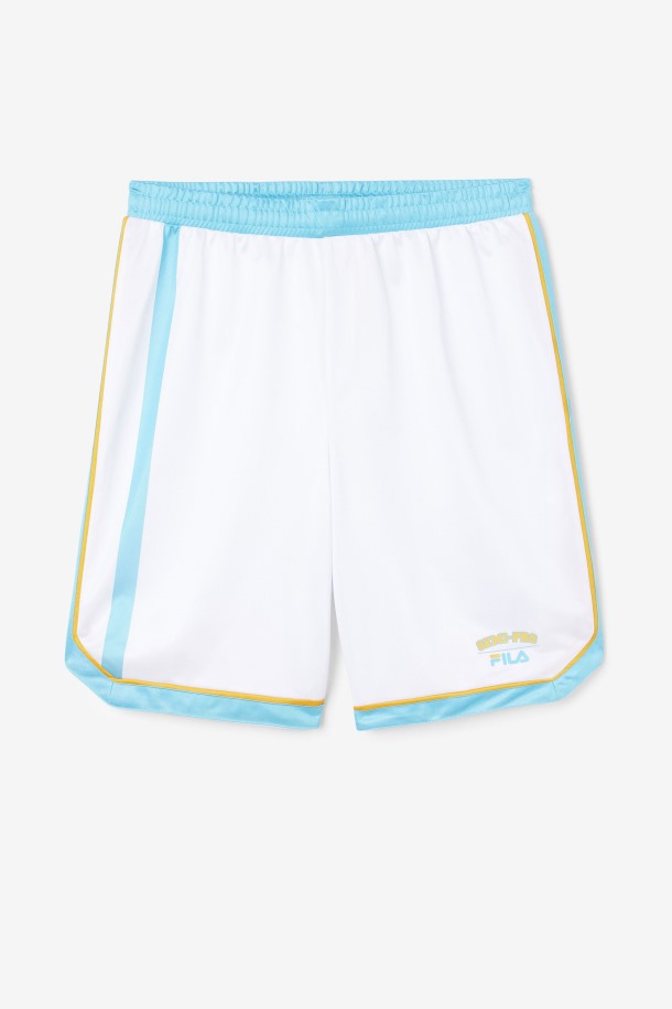 Fila Outlets Shorts De Baloncesto Semi-profesionales Blanco/azul/amarillo Radiante