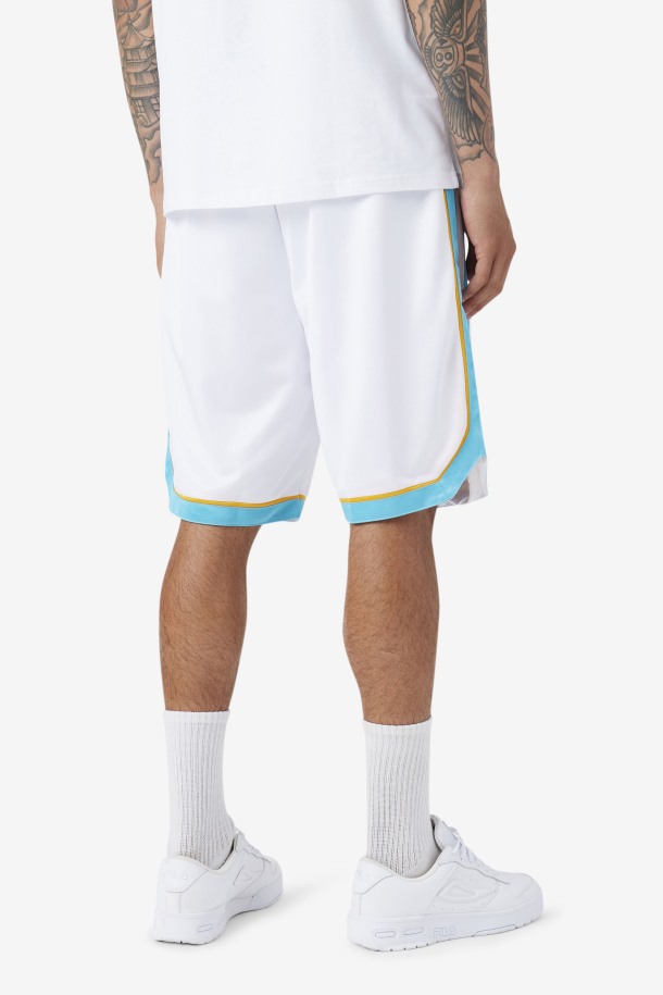 Fila Outlets Shorts De Baloncesto Semi-profesionales Blanco/azul/amarillo Radiante