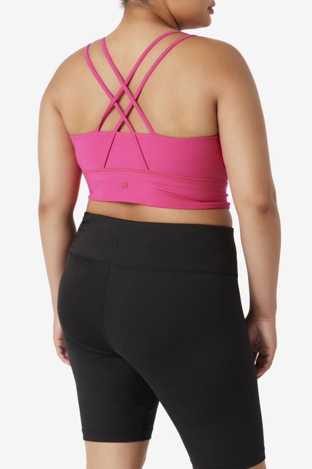 Sujetador Rosa Brillante Con Espalda Cruzada Uplift De Fila Outlets