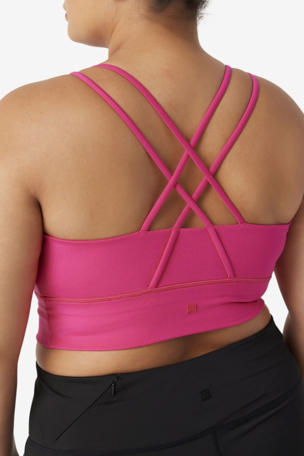 Sujetador Rosa Brillante Con Espalda Cruzada Uplift De Fila Outlets