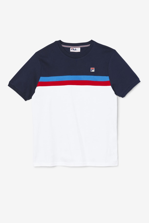 Blanco/azul Marino/azul Fuerte/rojo Exento De Puntos De Venta Fila Crew