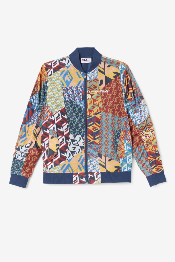Chaqueta Bomber Mav Ocean/amarillo/blanco Fila Outlet Online
