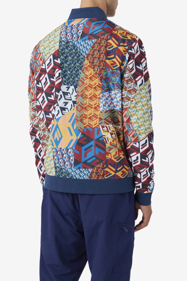 Chaqueta Bomber Mav Ocean/amarillo/blanco Fila Outlet Online