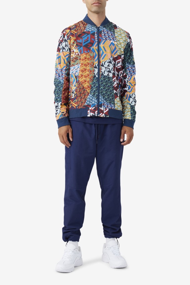 Chaqueta Bomber Mav Ocean/amarillo/blanco Fila Outlet Online
