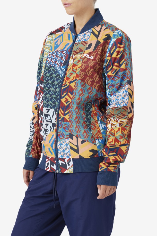 Chaqueta Bomber Mav Ocean/amarillo/blanco Fila Outlet Online