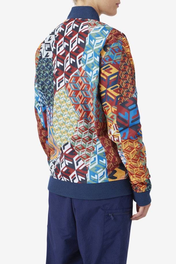 Chaqueta Bomber Mav Ocean/amarillo/blanco Fila Outlet Online