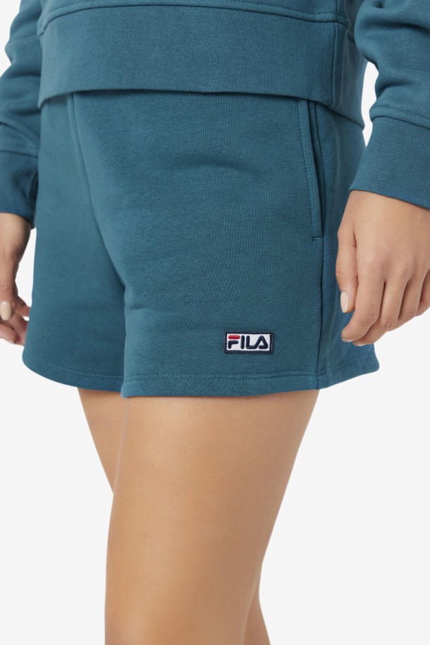 Short Diara Tiro Alto Azul Coral Fila Outlet