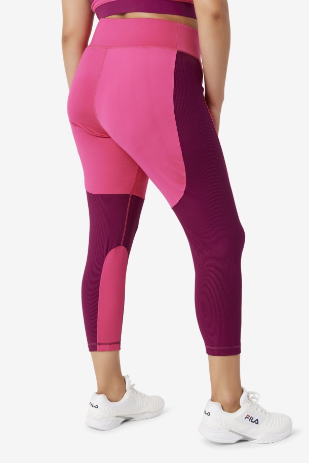 Legging Largo Texturizado Forza Rosa Brillante/magenta Violeta Fila Outlet