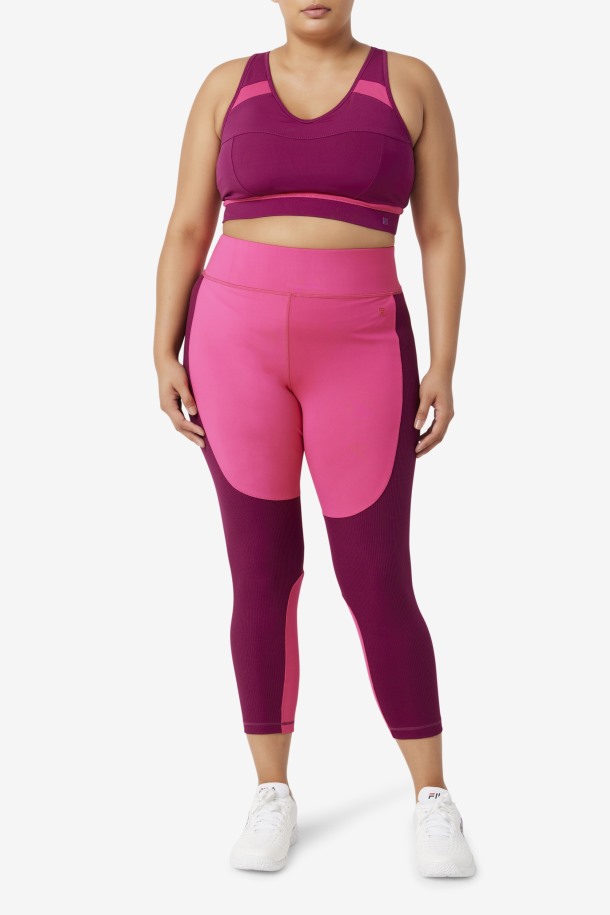 Legging Largo Texturizado Forza Rosa Brillante/magenta Violeta Fila Outlet