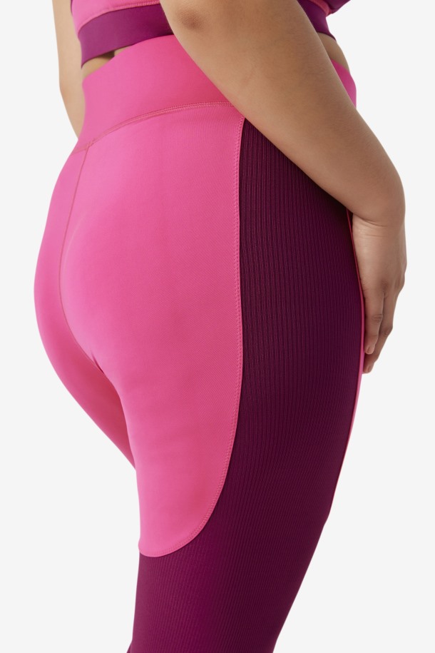 Legging Largo Texturizado Forza Rosa Brillante/magenta Violeta Fila Outlet