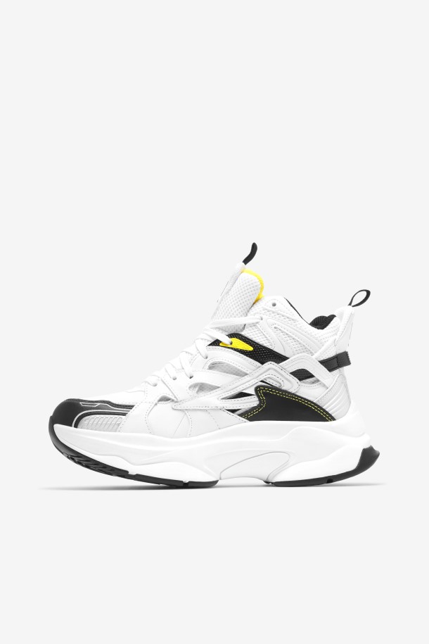 Fila Outlet Mujer Hallasan Mid Premium Blanco/negro/limón Tónico