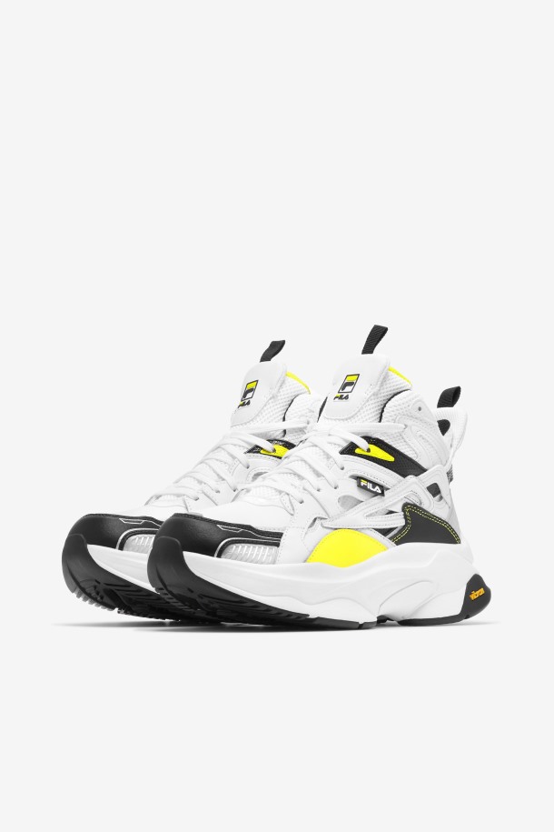 Fila Outlet Mujer Hallasan Mid Premium Blanco/negro/limón Tónico