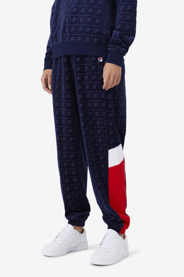 Azul Marino/rojo/blanco Helen Terciopelo Jogger Fila Outlet