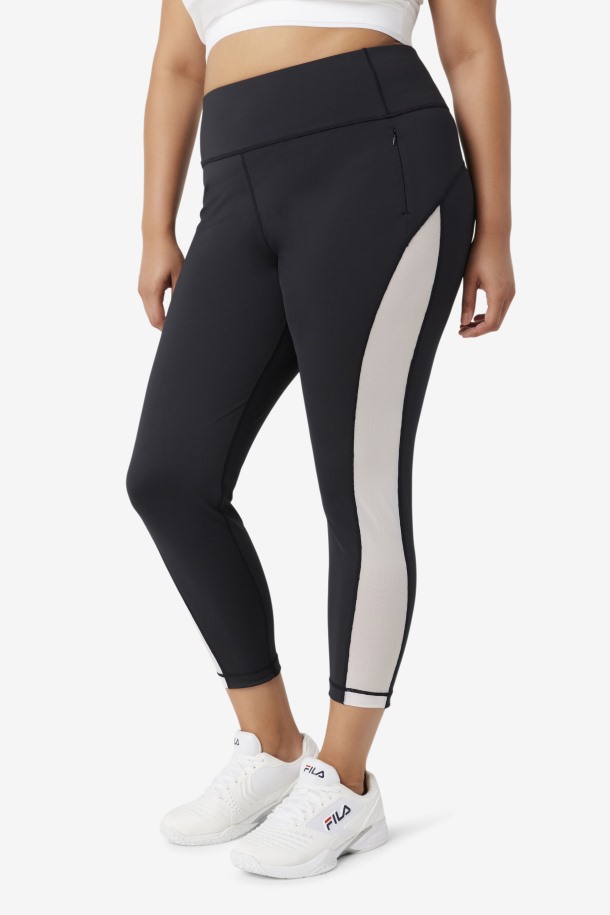 Leggins Forza Contraste 7/8 Fila Outlet Negro/blanco